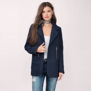Tobi Medium Dark Navy Blue Wool Coat